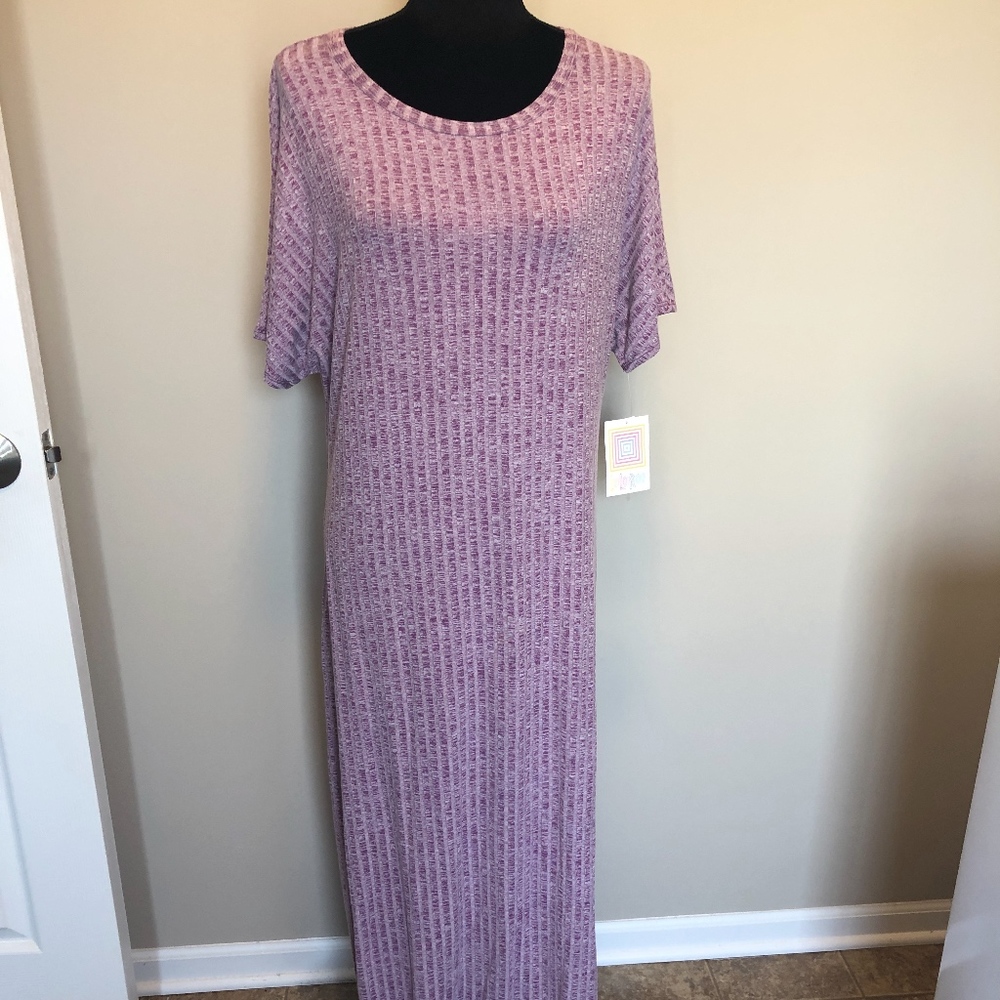 XL Ribbed Purple Lularoe Maria Maxi Dress - NWT